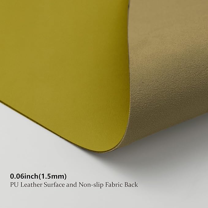 Leather Desk Mat - Non-Slip PU Desk Pad for Office and Home - Desk Organization and Accessories - Ideal for Large Mouse Pad and Desk Mats on Top of Desks (Olive Green,31.5"x 15.7")