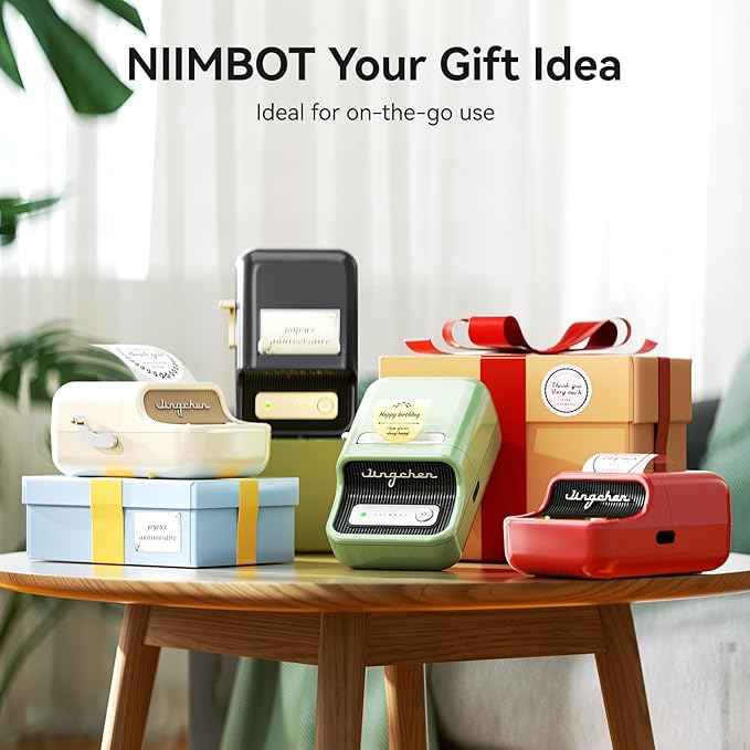 NIIMBOT B21 Label Maker, Portable Bluetooth Label Printer for Small Business, Sticker Maker with Tape for Gift Barcode, Clothing, Retail, Bakery, Mailing, Candles, Jewelry, Craft Organizing,White