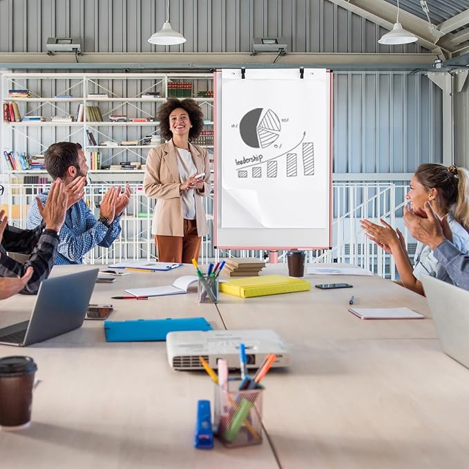White Board on Wheels, 40x26 Inches Standing Dry Erase Board, Portable Whiteboard with Stand, Magnetic Mobile Whiteboard for Classroom, School, Office, Home, Teacher, with Flip Chart Paper