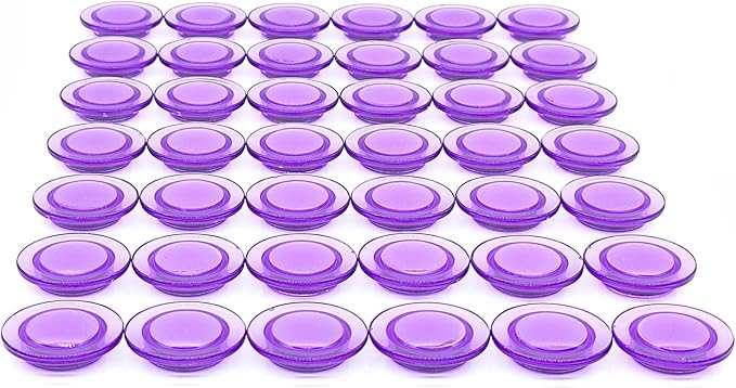Fridge Magnets - 42 Pack Strong Refrigerator Magnets, Heavy Duty Small Magnets for Whiteboard, Locker, Crafts, Office, Classroom Use - Clear Decorative Cute Round Mini Magnet for Fridge, Purple