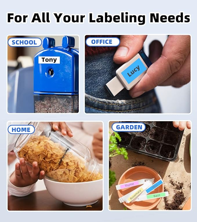 Phomemo LT12 Label Maker Machine with Tape, Rechargeable Label Makers with Waterproof Labels Portable Bluetooth Handheld Labeler with QWERTY Keyboard & 1600+ Icons, 30+ Fonts, for Home, Office, Gray