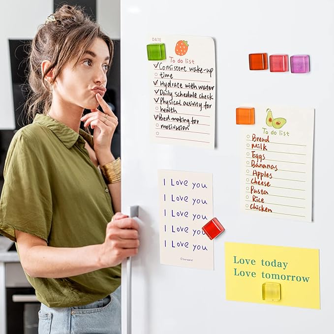 FINDMAG Refrigerator Magnets Colorful Fridge Magnets Locker Glass Magnets Cute Decorative Magnets for Fridge, Whiteboard, School, Office -36 Pack