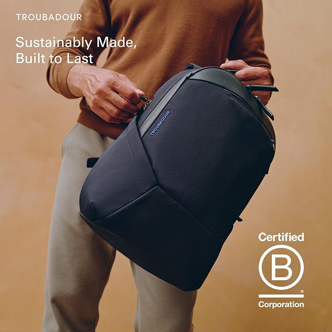 Troubadour Apex 4.0 Compact - 16L Premium Laptop Backpack - Ergonomic & Water Resistant - Designed for Work and Travel - Basalt