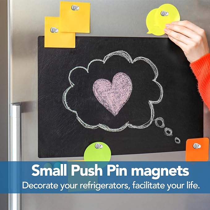 LOVIMAG Refrigerator Magnets, 28Pcs Strong Fridge Magnets for Refrigerator, Small Neodymium Magnet for Whiteboard, Metal Push Pin Magnet for Kitchen, Office, School, Locker, Map Decorative