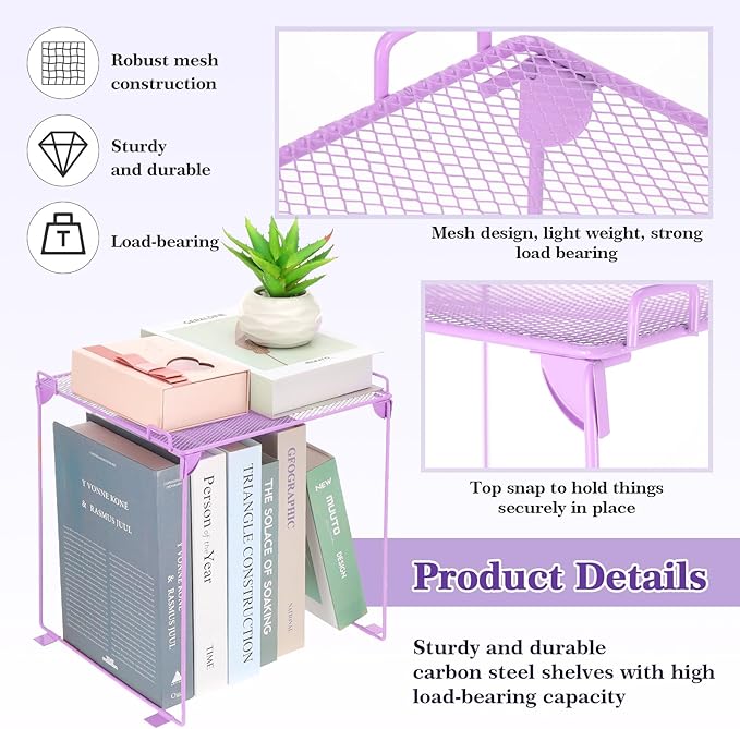 25PCS Locker Organizer Accessories, Purple Locker Accessories Kit, Girls Lockers Decorations, Magnetic Locker Accessories Set, Locker Decor, Back to School Essentials, with Locker Shelf, etc.