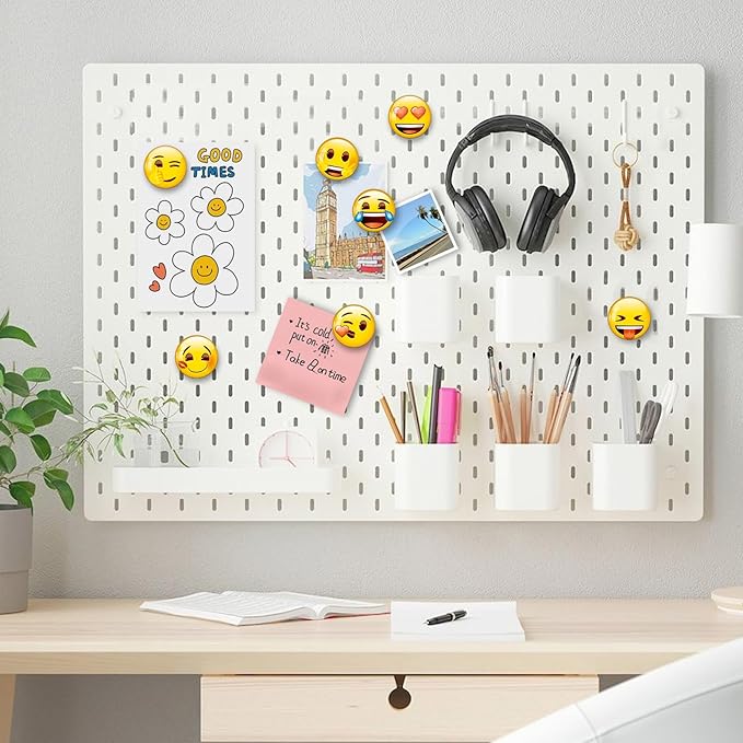 MORCART 16pcs Emoji Fridge Magnets Cute Refrigerator Magnets for Locker, Whiteboard, Decorative Classroom, Kitchen, Office Gifts for Teachers Family and Friends