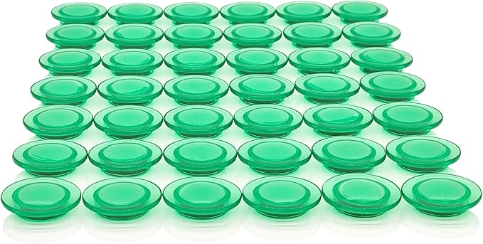 Fridge Magnets - 42 Pack Strong Refrigerator Magnets, Heavy Duty Small Magnets for Whiteboard, Locker, Crafts, Office, Classroom Use - Clear Decorative Cute Round Mini Magnet for Fridge (Green)