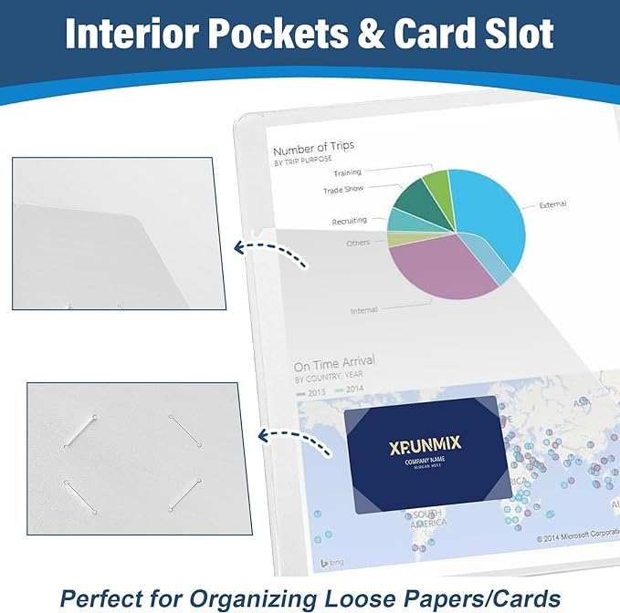 2-Inch 3-Ring Binder with Pockets, 2’’ Premium View Binders with Three Ring Binders Holds up to 450 Sheets US Letter Size, Bulk Pack of 6, Perfect for Home, Office, and School(XY014-WH) White