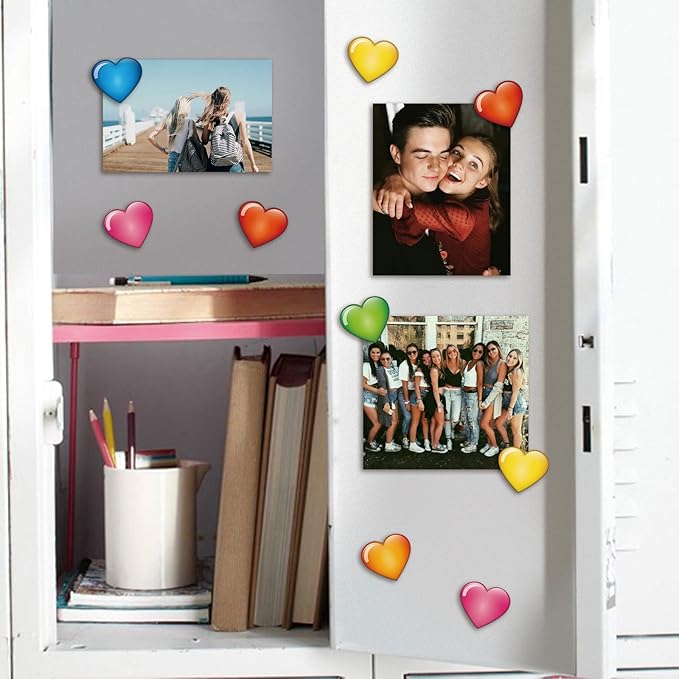 MORCART 16Pcs Fridge Magnets Heart Emoji Refrigerator Magnets Colorful Magnets for Locker Whiteboard Cute Decorative Magnets for Classroom Kitchen Office Gifts for Teachers Family and Friends (Heart)