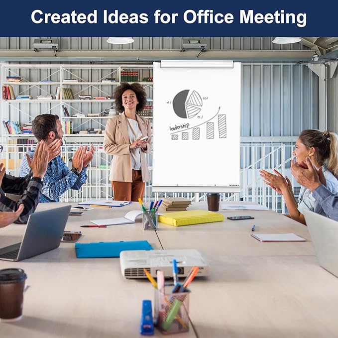 TSJ OFFICE Mobile Standing Whiteboard - 40 x 26 Inches Dry Erase Magnetic White Board with Stand Flipchart Easel Height Adjustable