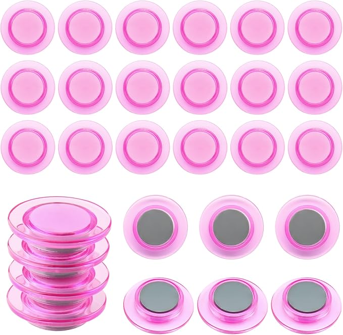 ZDZBLX Fridge Magnets 28 Pack, Strong Refrigerator Magnets Small Heavy Duty Mini Magnet, Cute Round Magnets for Whiteboard Fridge Locker Classroom Office Use, Decorative Pink Magnet for Home, School