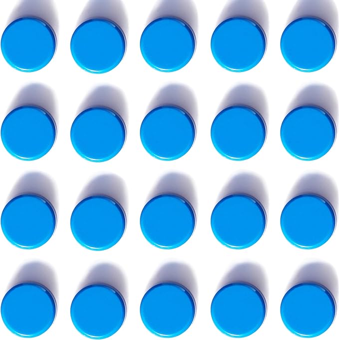 ZDZBLX Fridge Magnets, 20 Pcs Strong Refrigerator Magnets, Small Round Magnets for Whiteboard, Heavy Duty Mini Magnet, Cute Blue Magnet for Fridge, Locker, Kitchen, Office, Magnetic Board, Cabinets