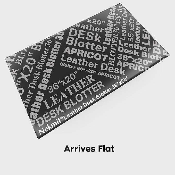 Nekmit Leather Desk Blotter Pad 36 x 20 Inches, Flat, Non-Slip, Waterproof, Apricot, Ideal for Office and Home and More