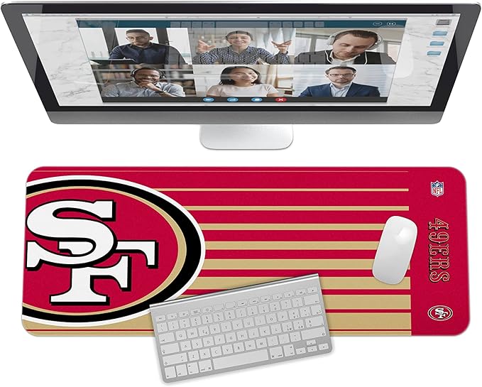 SOAR NFL Unisex Multifunctional Desk Mat for Desktop, (31.5"x12") - Ultra Soft Fabric with Non-Slip Rubber Backer - Water Resistant & Durable Nylon Stitching - Officially Licensed NFL, Desk Pad