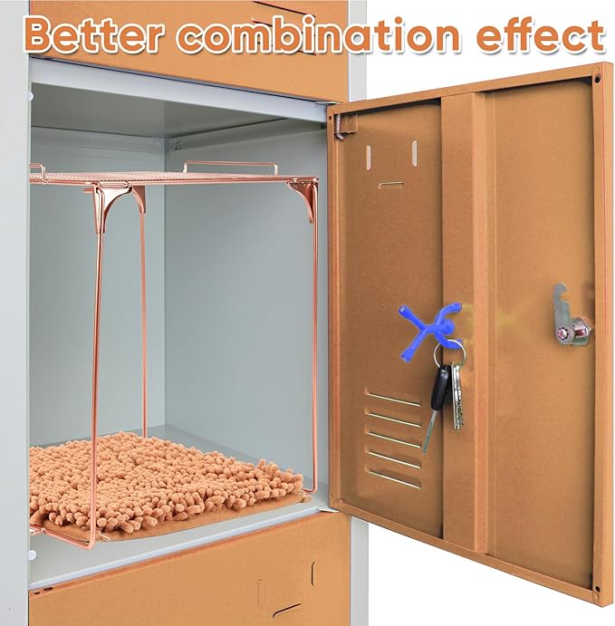 Locker Rug School Rugs Carpet Chenille 100% Microfiber Locker Carpet with Non Skid Backing Locker Decorations (Camel, 10 * 10)