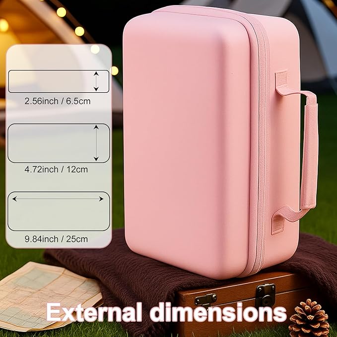 EVA Hard Storage Carrying Case Compatible with Liene M100 M200 4x6'' Photo Printer Extra Space for Charger, Photo Paper, Memory Card and Battery Pink (Case Only)