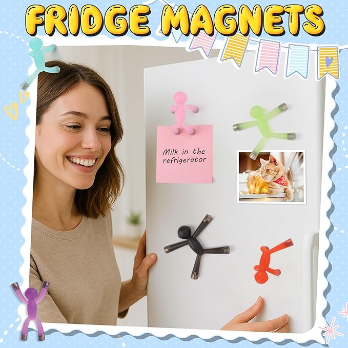 10 Pack Magnetic Men Figures, Fridge and Locker Magnets for Refrigerator, Office, Travel Use, and Home Decor for Adults