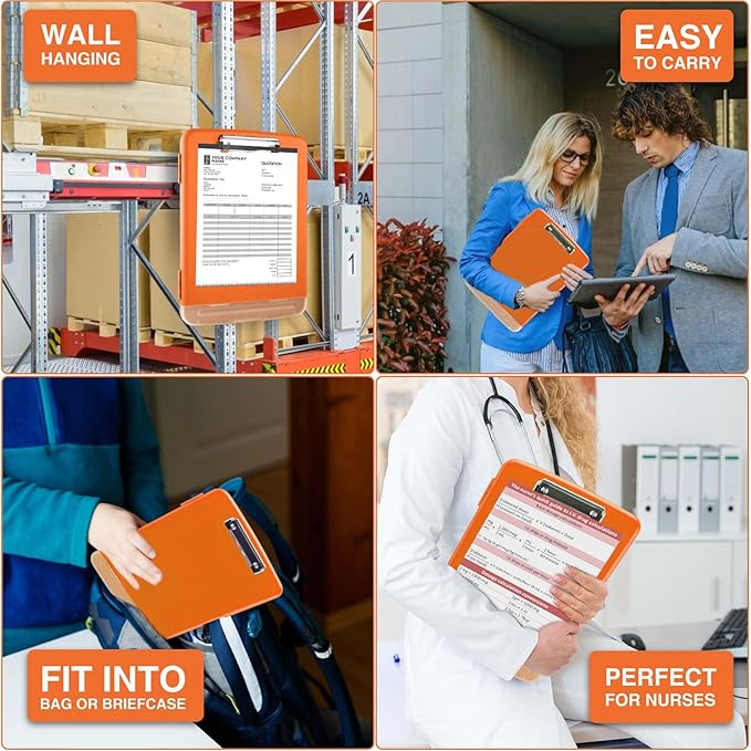 Sooez Clipboards with Storage, High Capacity Clip Boards 8.5x11 with Storage, Heavy Duty Nursing Clipboard Folder, Plastic Clipboard with Pen Holder for Women Teachers Work, School & Office Supplies