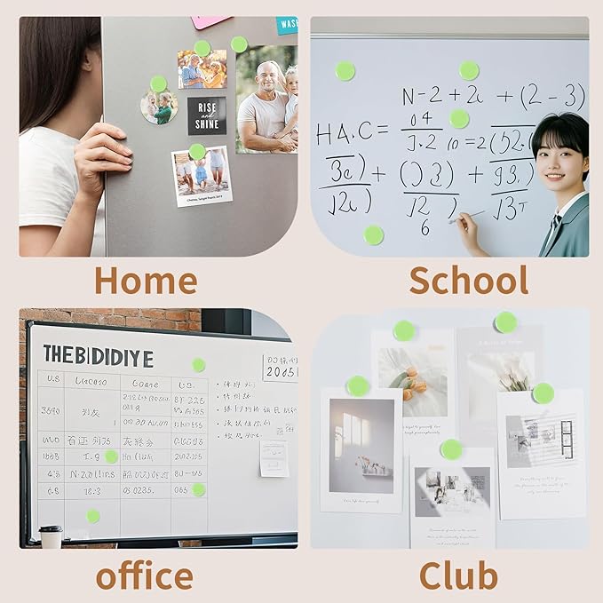 Fridge Magnets, 10Pcs Strong Small Magnets, Decorative Heavy Duty Refrigerator Magnets, Round Mini Cute Magnet for Whiteboard, Fridge, Locker, Classroom, Kitchen, Office, Pastel Green