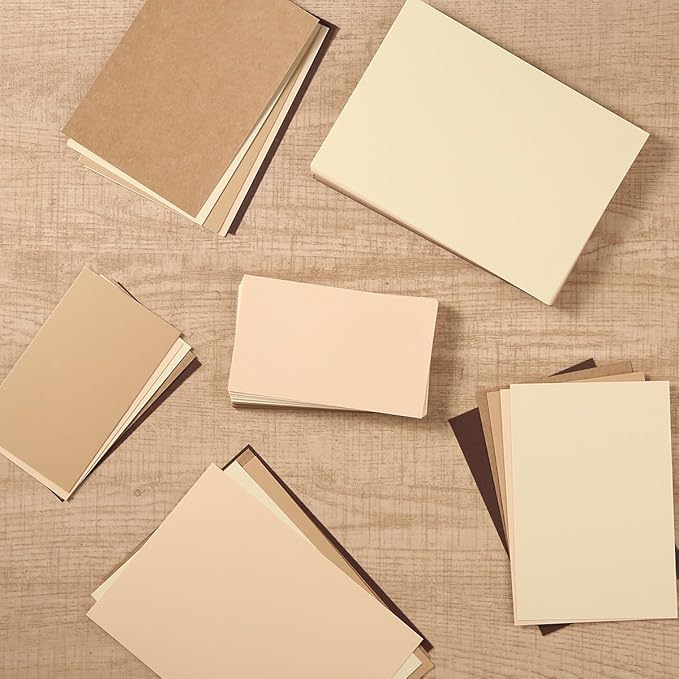 50 Sheets Colored Cardstock Paper 5 Colors, 250 GSM Heavy Card Stock for DIY Art Projects, Cards (Brown, 5x7)