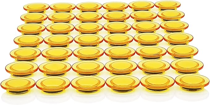 Fridge Magnets - 42 Pack Strong Refrigerator Magnets, Heavy Duty Small Magnets for Whiteboard, Locker, Crafts, Office, Classroom Use - Clear Decorative Cute Round Mini Magnet for Fridge, Yellow