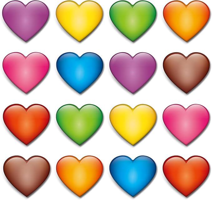 MORCART 16Pcs Fridge Magnets Heart Emoji Refrigerator Magnets Colorful Magnets for Locker Whiteboard Cute Decorative Magnets for Classroom Kitchen Office Gifts for Teachers Family and Friends (Heart)