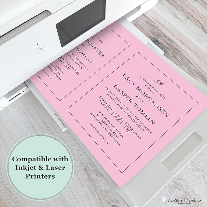 Cardstock Warehouse Pop-Tone Cotton Candy Pink Cardstock Paper โ 50 Sheets, 8.5 x 11" - 65 lb / 175 GSM Premium Pink Card Stock for Die-cutting, Crafts, Printing, Card Making and DIY Projects