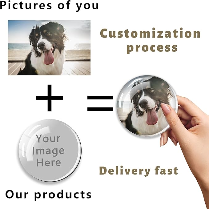 1PCS 40MM Picture Magnets Photo Custom Fridge Magnet Personalized Refrigerator Magnets for Whiteboard Decorative Funny Magnets for Kitchen Office Round Refrigerator Magnets