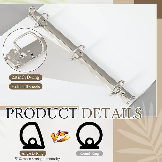 4 Pcs 11 x 17 Inch 3 Ring Binders 2 Inch Rings Heavy Duty View Plastic Flexible D Ring Binders Economy Holds 11" x 17" Paper for Artwork Blueprints, Office, Home, Work Places(White)