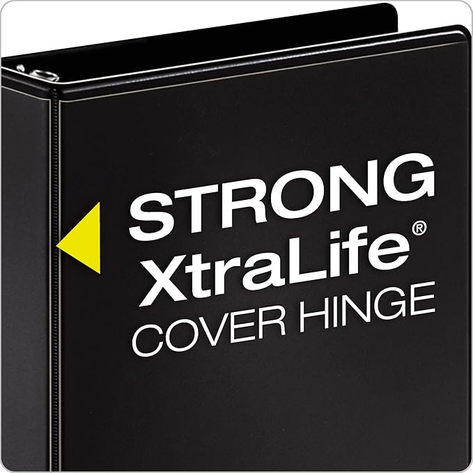 Cardinal Nonstick Round -Ring Vue Binders (CRD67425), Black, 2-Inch (67425) (Pack of 6)