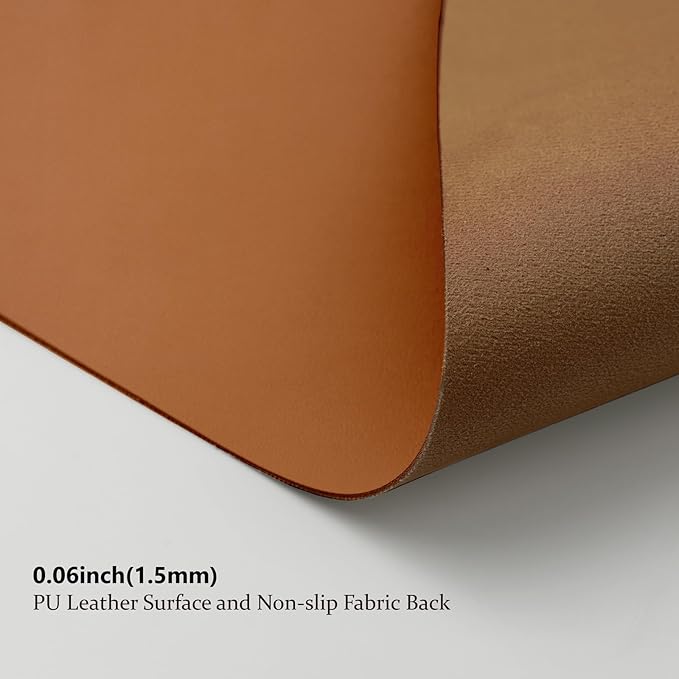 Large Desk Mat - 47.2"x 17" Non-Slip PU Desk Pad for Office and Home - Ideal for Large Mouse Pad and Desk Mats on Top of Desks(Brown)