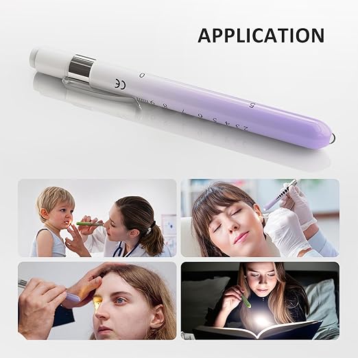 CAVN Pen Light, Penlight with Pupil Gauge LED Penlight for Nurses Doctors, 2 Pcs Reusable Medical Pen for Nursing Students