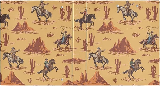 Cowboys Western Decorative 3 Ring Binder 1.5 Inch Large View Binders with Pockets File Organizer for Office College School, 2 Pack