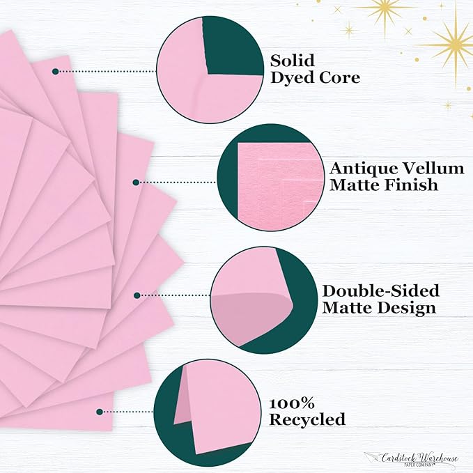Cardstock Warehouse Pop-Tone Cotton Candy Pink Cardstock Paper โ 50 Sheets, 8.5 x 11" - 65 lb / 175 GSM Premium Pink Card Stock for Die-cutting, Crafts, Printing, Card Making and DIY Projects