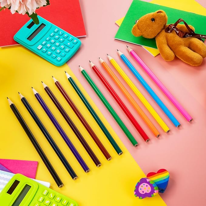 48 Pack 576pcs #2 HB Pencils Bulk in Tube with Sharpener Assorted Colors Wood-cased Pre-sharpened Pencils for Kids Student Back to School Supplies Classroom Prize Party Favor Gifts (Wooden)
