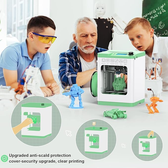 Tina2S 3D Printers with WiFi Cloud Printing, Huge Models Library, Fully Assembled, Mini 3D Printer for Beginners and Kids with Auto Leveling, High Precision FDM 3D Printer for School, Home, and Office