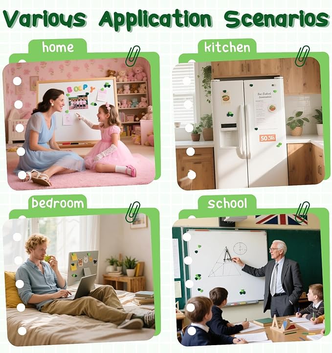 20PCS Fridge Magnets - Heavy Duty Refrigerator Magnets, Cute Small Strong Magnets for Whiteboard, Lockers & Kitchen - Mini Decorative Heart Magnet for Home, School Office Crafts Locker (Green)