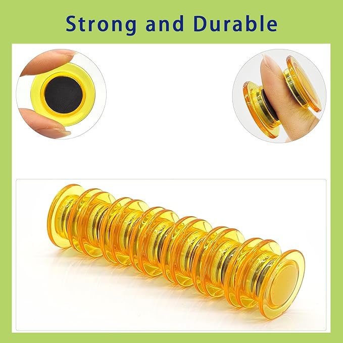 Fridge Magnets - 42 Pack Strong Refrigerator Magnets, Heavy Duty Small Magnets for Whiteboard, Locker, Crafts, Office, Classroom Use - Clear Decorative Cute Round Mini Magnet for Fridge, Yellow