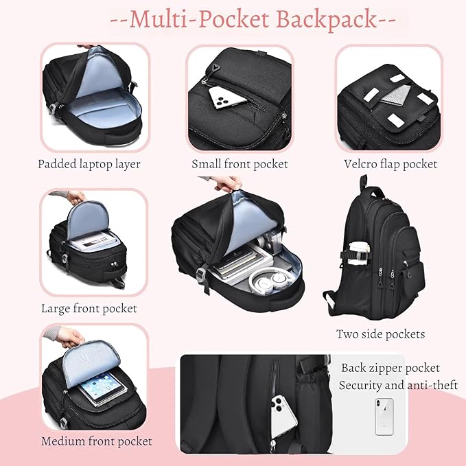 Backpack for Girls Teens, Solid-Color School Backpack for Boys Kids, Aesthetic Bookbag for Middle & High School Travel Daypack,Beige