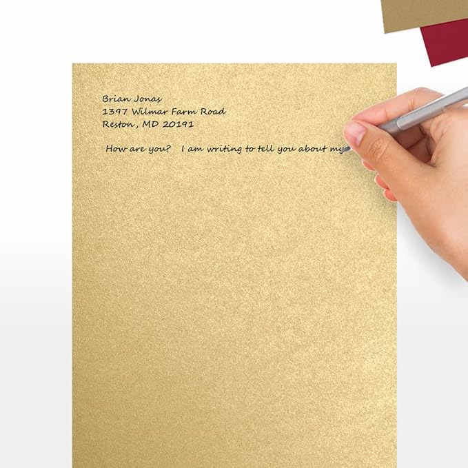 LUXPaper 8.5" x 11" Cardstock | Letter Size | Blonde Metallic | 107lb. Cover | 50 Qty