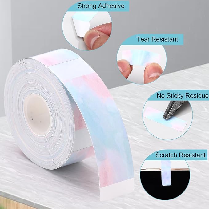 D30 Labels, DKALIO 1600 PCS Label Tapes, Thermal Label Printer Paper Replacement, Waterproof Oil Proof Lable Tape Refills for Shop Office Home, White160 Pcs/roll (12 x 40 mm)
