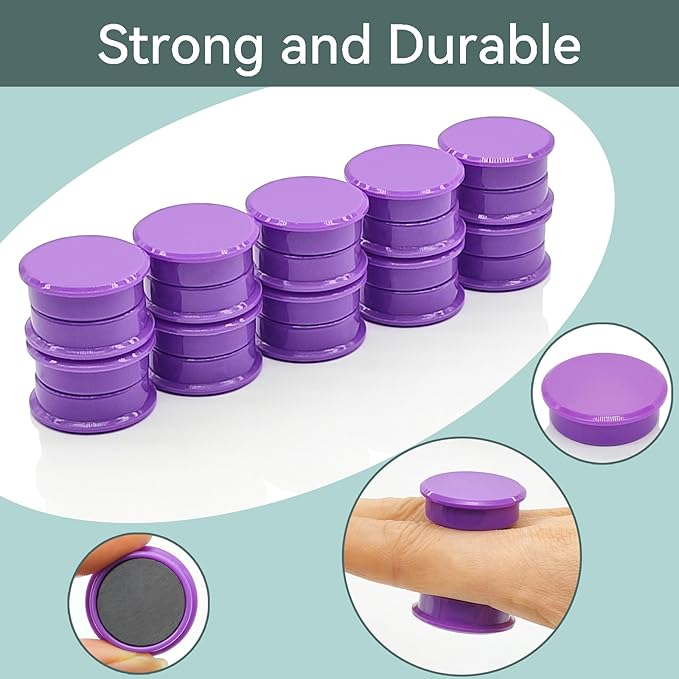 Fridge Magnets, 30 PCS, Round, Plastic, Strong, Cute, Mini, Decorative, for Fridge, Locker, Classroom, Office