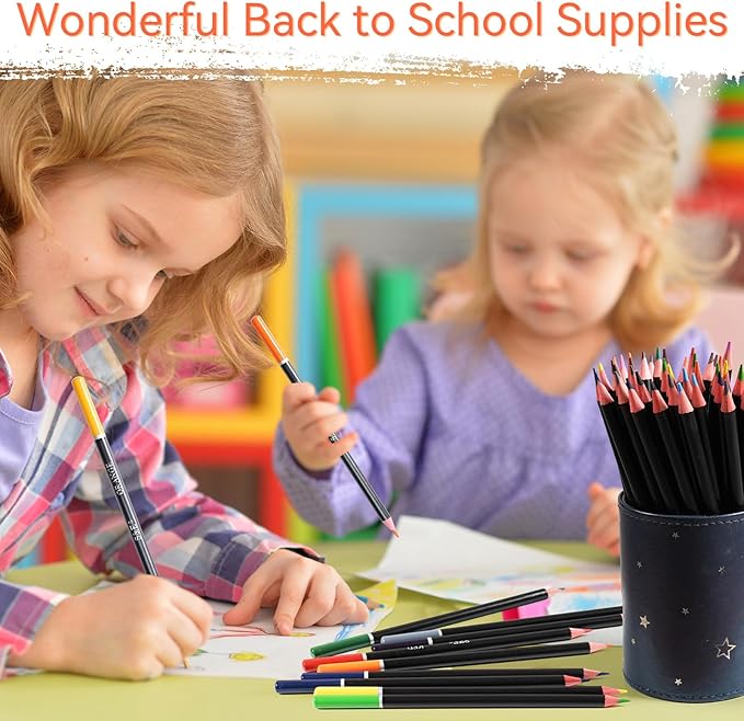 S & E TEACHER'S EDITION Colored Pencils 144Pcs, Pre-sharpened Super Soft Core Lead Coloring, Kid's Colored pencils,In Drawing Pencils, Woodcase Lead Pencils, Kids Bulk Back to School Supplies
