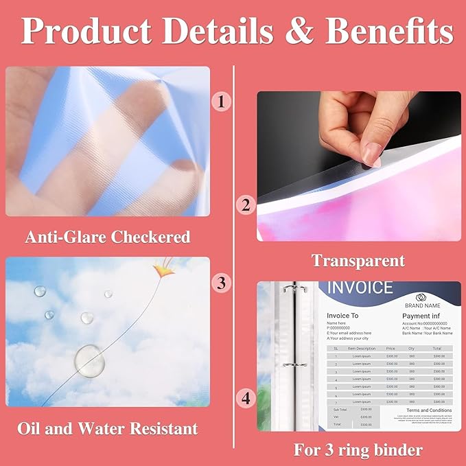 80 Pack Sheet Protectors 8.5 x 11 inch Clear Page Protectors for 3 Ring Binder, Plastic Sleeves for Papers, Document
