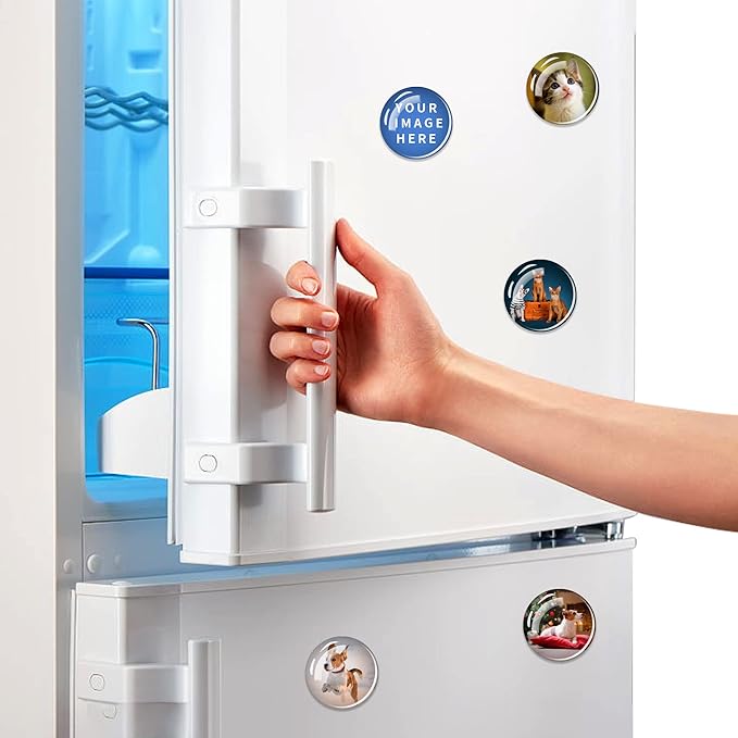 1PCS 40MM Picture Magnets Photo Custom Fridge Magnet Personalized Refrigerator Magnets for Whiteboard Decorative Funny Magnets for Kitchen Office Round Refrigerator Magnets