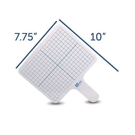 Flipside Products Two Sided Rectangular Graph Dry Erase Answer Paddles with Black Dry Erase Marker And Erasers, Auction, Handheld Whiteboard, Handle Response Board, 36 Pieces, Math Practice, Set of 12