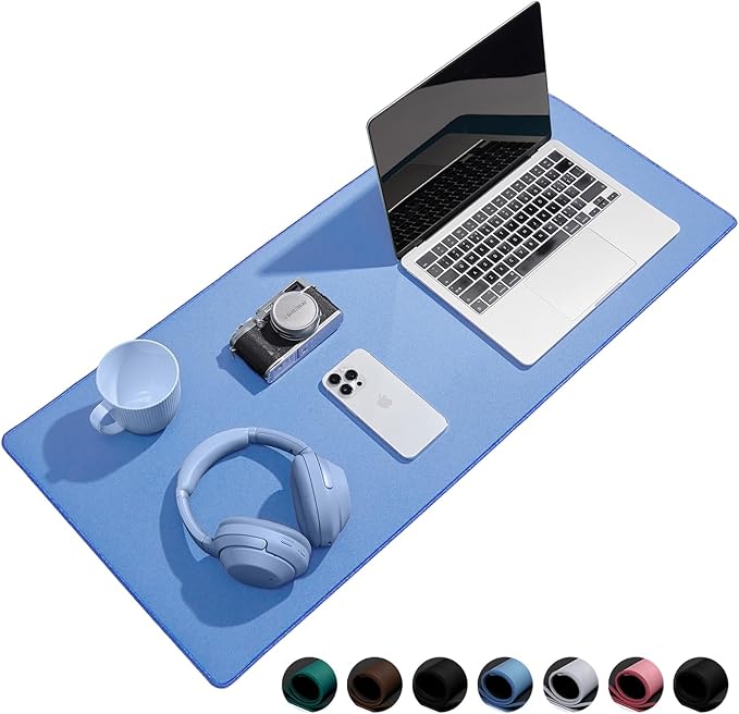 Waterproof Large Gaming Mouse Pad with Durable Stitched Edges, Non-Slip Rubber Base, Grainy Jacquard Mouse Mat Desk Pad for Home Office Gaming, 31.5"x11.8"x0.12", Blue