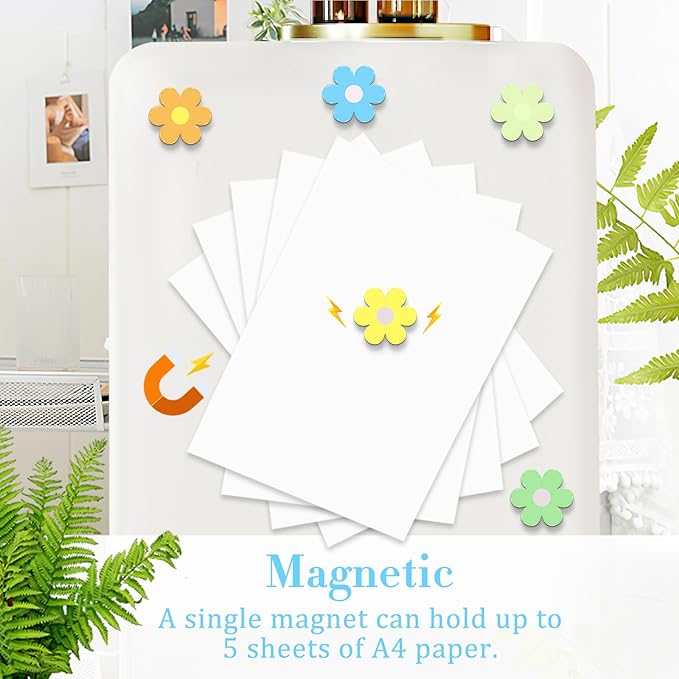 MORCART 30PCS Fridge Magnets, Flower Refrigerator Magnets Decoration for Locker Whiteboard Decorative Magnetic Board Cabinets Classroom Office Cubicle School Cute