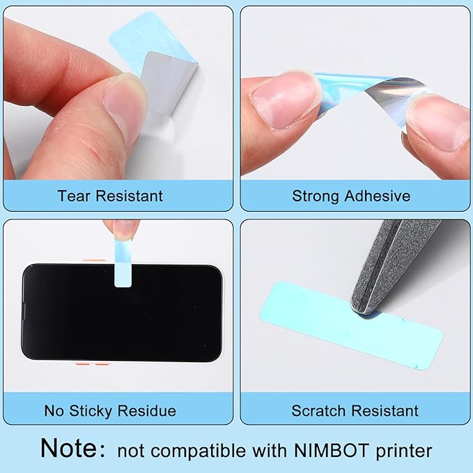 1600 Pcs Label Tapes 12 x 40 mm Laminated Stickers Replacement Compatible with D30 Portable Label Paper Printer Tapes for Office 160 Pcs/Roll (Laser Blue)