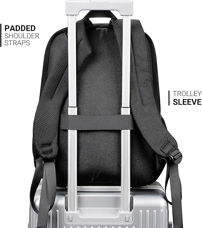 ZORFIN 26L Backpack for School, College, and Travel: Corduroy Bookbag with 8 Compartments - Black